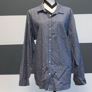 Old Navy button down cotton shirt polka dot XL